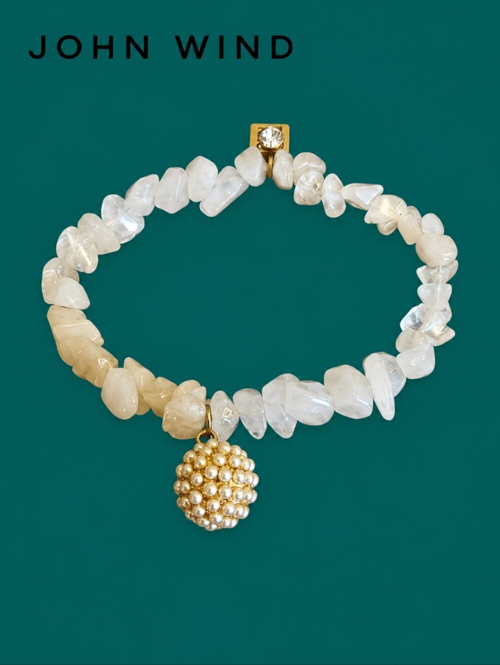 JOHN WIND Moonstone Chip Beaded Stretch Bracelet